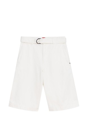 Denim bermuda shorts with belt