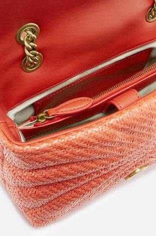 PINKO Love Bag Puff prešita mini torbica v videzu rafije Oranžna - Orange 4