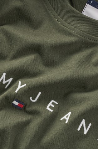 TOMMY HILFIGER Majica z vezenim logotipom Zelena - Green 5