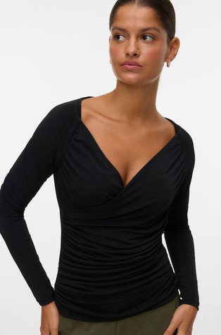 AWSOPHIA majica z dolgimi rokavi in prekrižano zasnovo