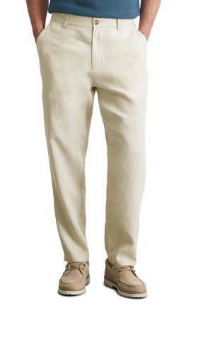 Relaxed fit lanene chino hlače