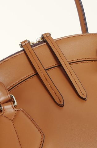 FURLA Usnjena ročna torba Rjava - Brown 4