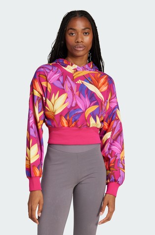 adidas x FARM cropped pulover s kapuco