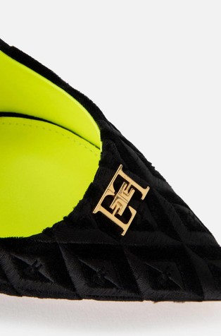ELISABETTA FRANCHI Salonarji iz teksturiranega pliša Črna - Black 4