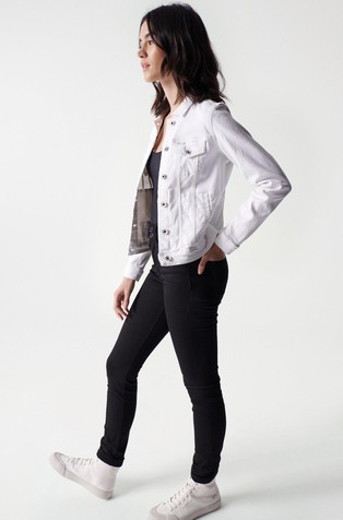 SALSA JEANS Obarvana denim jakna Bela - White 2