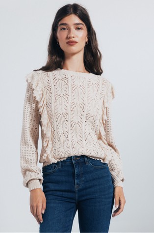 Romantic pointelle sweater