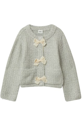 Glittery knitted sweater with bows