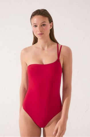 Asymmetrical shaping swimsuit