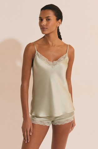 Milky silk cami top