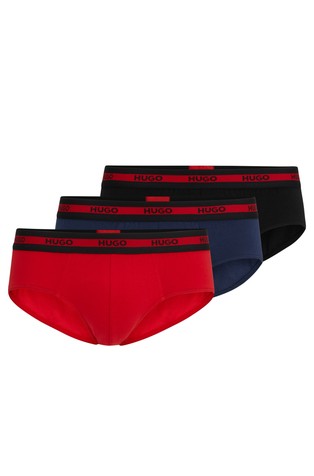 Paket 3 bombažnih spodnjic z logo pasom