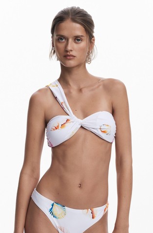 Printed bikini top