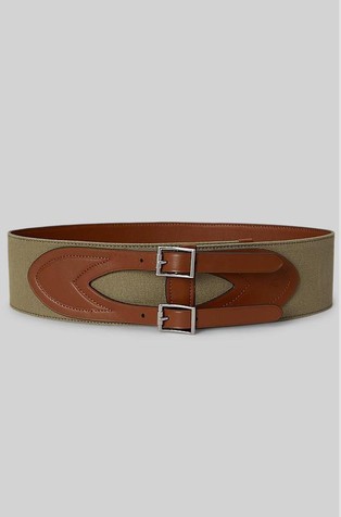 Canvas & Leather Wide Belt