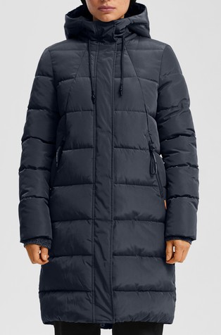 Dolga prešita bunda s kapuco