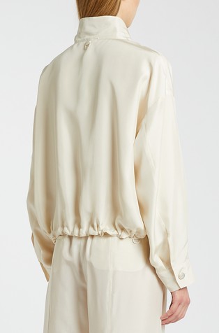 MARELLA Monochrome silk jacket with drawstring Beige 2