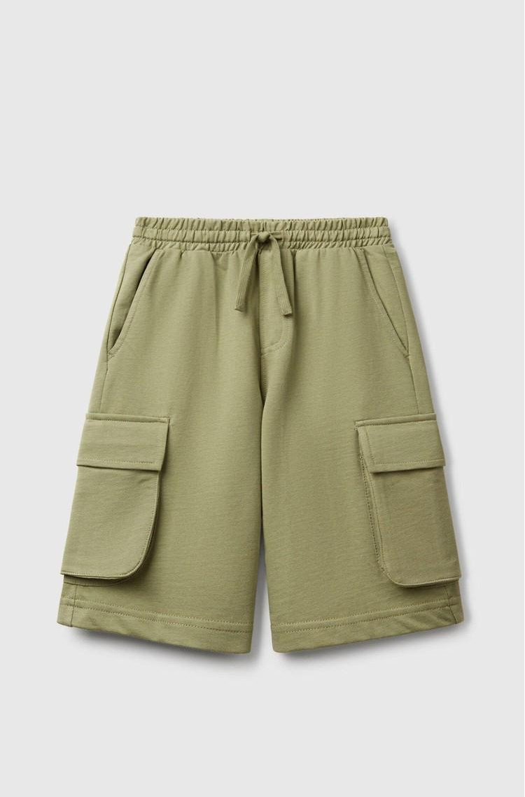 BENETTON Cargo shorts in organic cotton Olive Green 