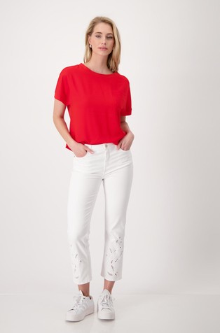 MONARI Mix fabrics T-shirt Red 4