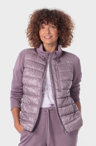 Quilted front zip-thru