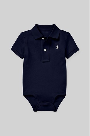 Bombažen bodi s polo ovratnikom