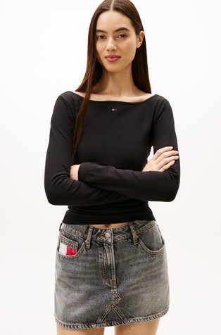 Stretch Cotton Slim Long Sleeve Top