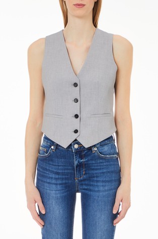 Sleeveless vest in blend with viscose