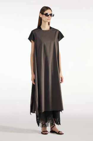 Cotton-blend sleeveless dress