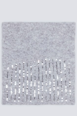 Pleten šal z bleščicami