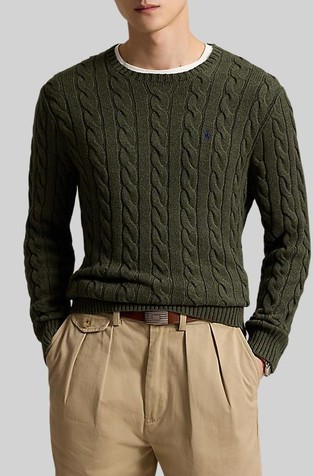 Cable-Knit Cotton Sweater