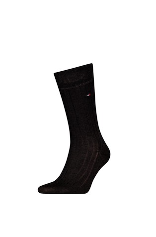 Ribbed Mercerised Cotton Blend Socks