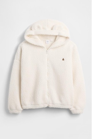 Kids Sherpa Oversized Bear Zip Hoodie