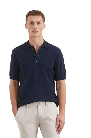Regular fit pletena polo majica iz mešanice z organskim bombažem