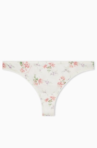 Brazilke iz satenaste mikrofibre s cvetličnim vzorcem