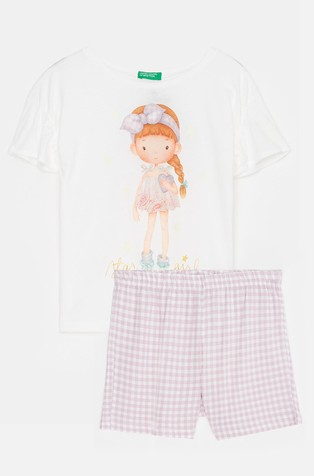 Short pyjamas with patterned bermudas