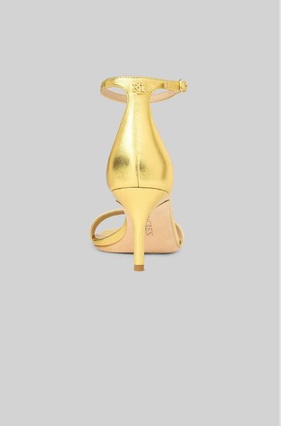 RALPH LAUREN Allie sandali iz kovinsko svetlečega usnja Zlata - Modern Gold 3