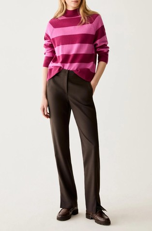Satin-detail trousers