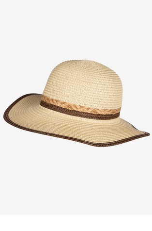 Straw hat with contrast trims
