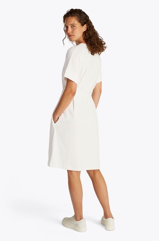TOMMY HILFIGER Obleka s kratkimi rokavi in pasom Bela - White 2