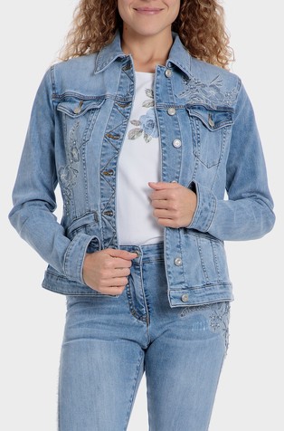 Denim pearls jacket