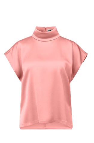 Satenasta bluza s stoječim ovratnikom