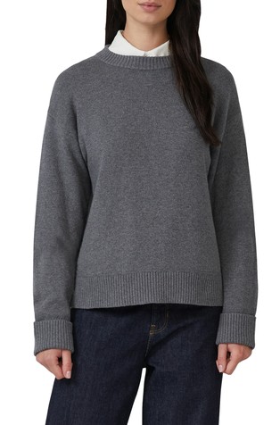 Soft knitted sweater with cuffs