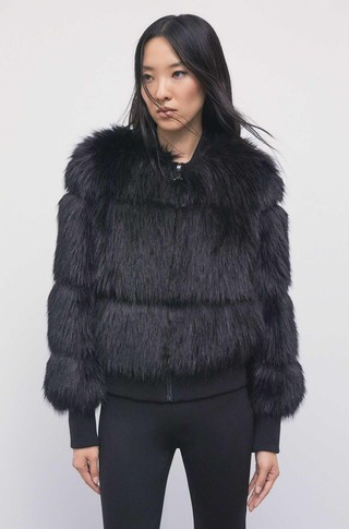 Fluffy bomber jacket