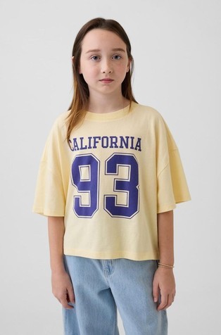 Oversized fit majica s kratkimi rokavi in napisom za deklice