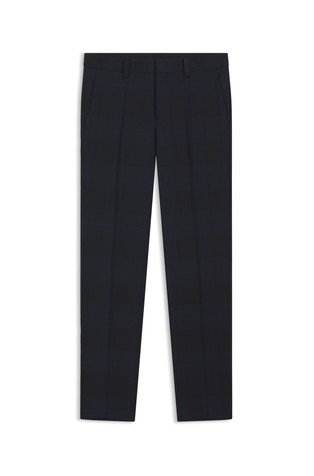 Extra-slim fit kariraste hlače iz deviške volne