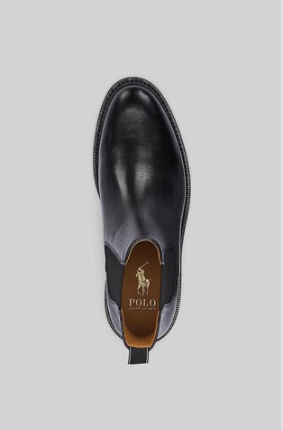 RALPH LAUREN Asher usnjeni Chelsea gležnjarji Črna - Black 4