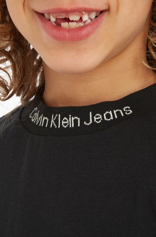 Calvin klein logo collar tee top