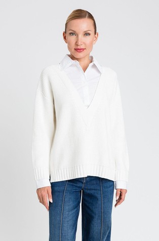 Jumper with mock shirt