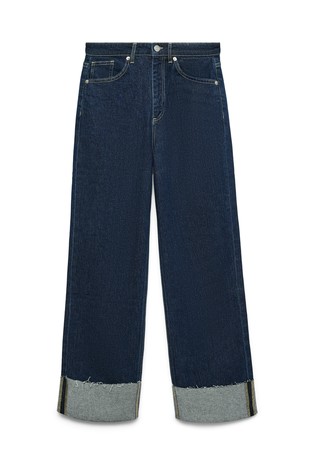 VMTESSA cropped jeans hlače z zavihanim robom hlačnic