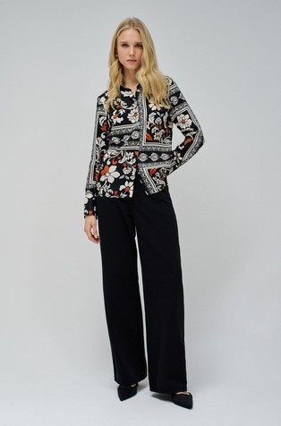 SALSA JEANS Patterned satin shirt Black / Multi 4