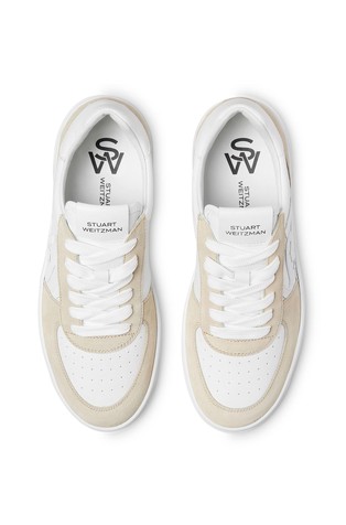STUART WEITZMAN SW monogram usnjene superge Bela - White / Light Beige 4