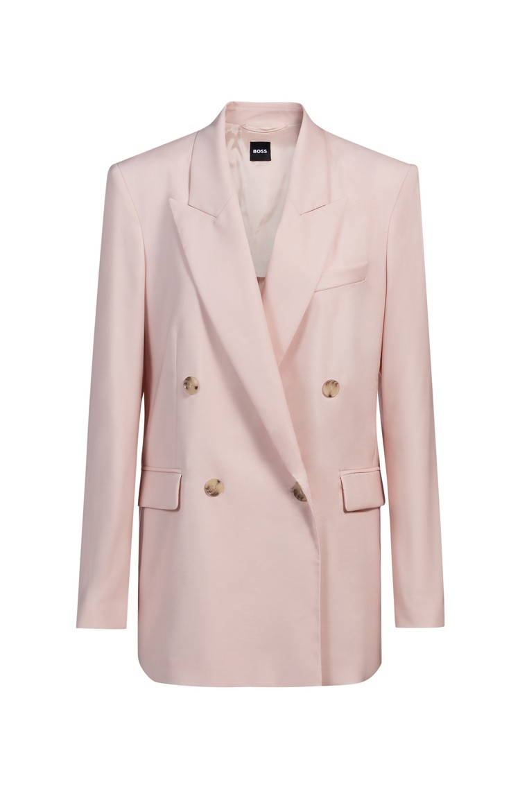 HUGO BOSS Regular-fit blazer in virgin wool Light Pink 