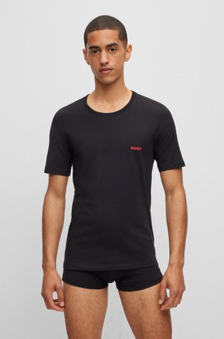HUGO BOSS Paket 3 logo spodnjih majic s kratkimi rokavi Večbarvna - Blue-Red-Black 5